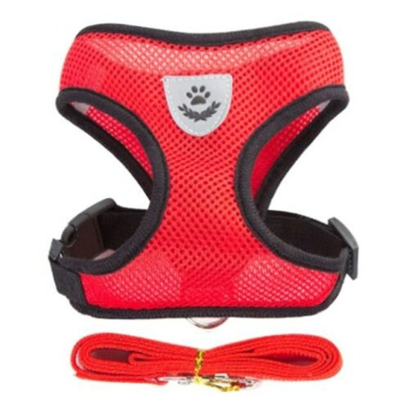 Dog Harness & Leash Set. Red & Black Color only. New in Package - Picture 2 of 2